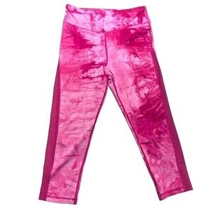 Zyia‎ Fuchsia Hendrix Mesh Light n Tight Hi-rise Capri 20" Leggings Size 8-10